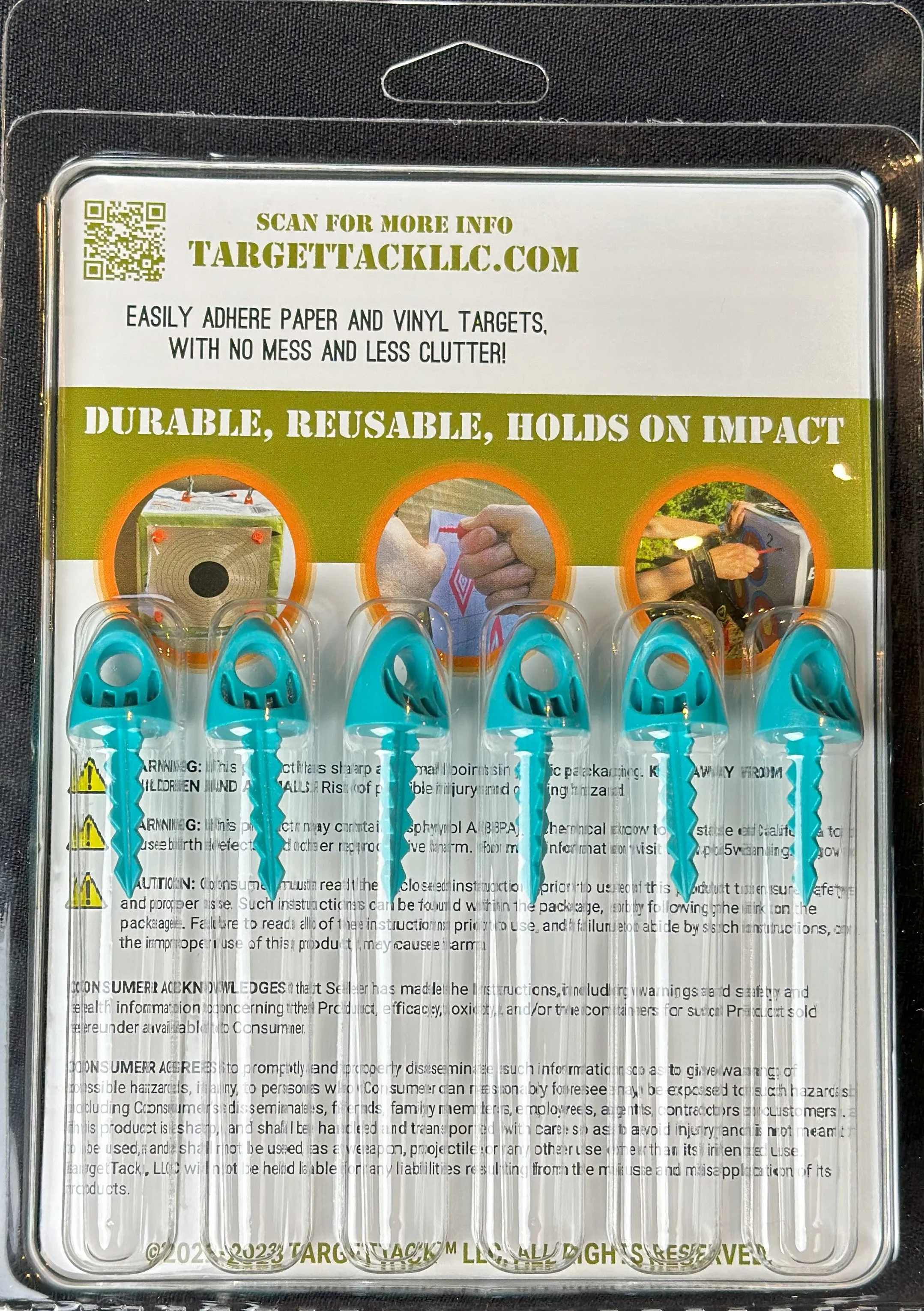 1-Inch 12-Pack of TargetTacks® Teal