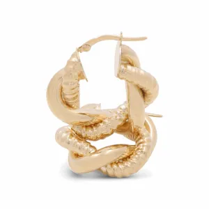 14K Yellow Fashion Hoop Earrings