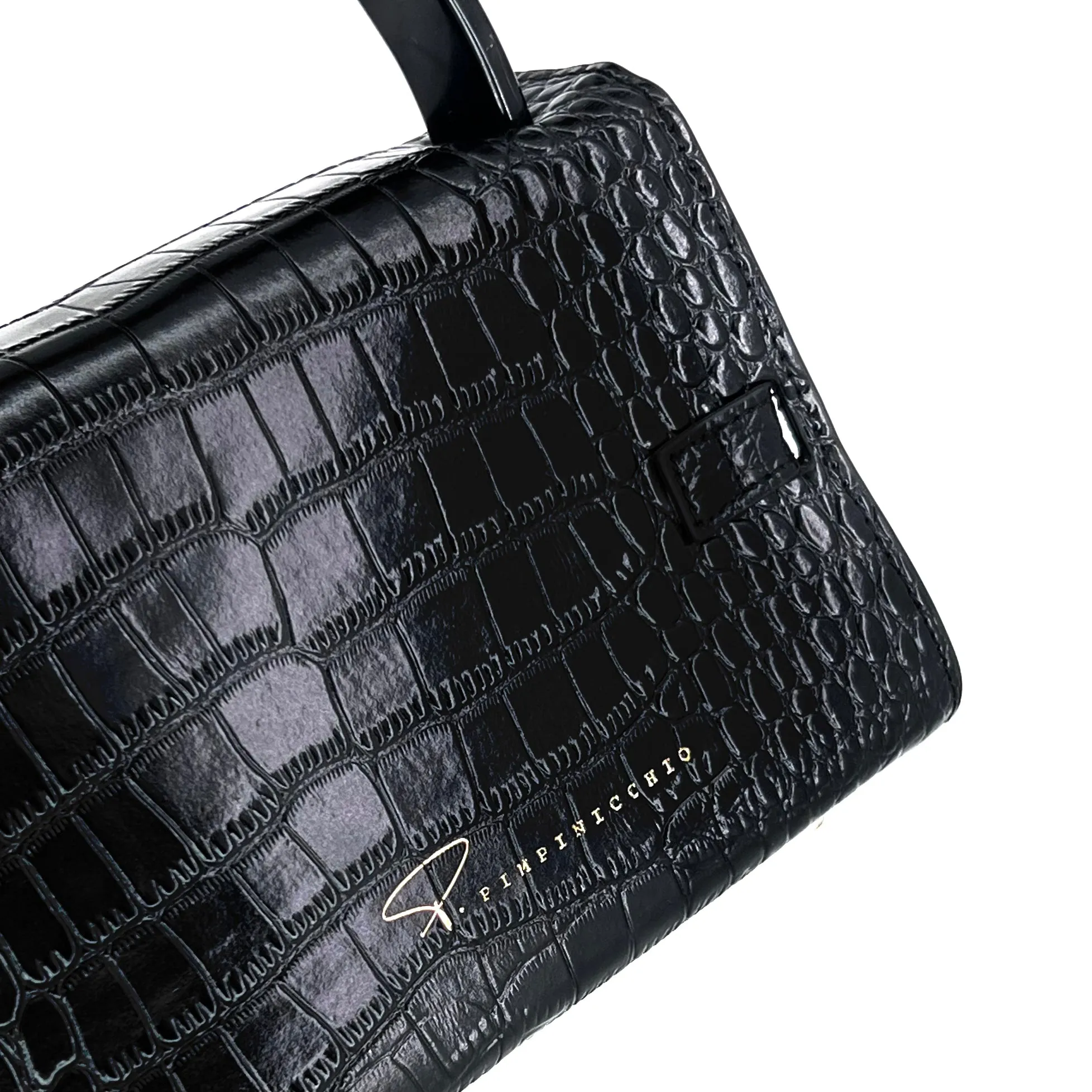 301W STUDDED SIGNATURE HANDLE BAG IN WHITE