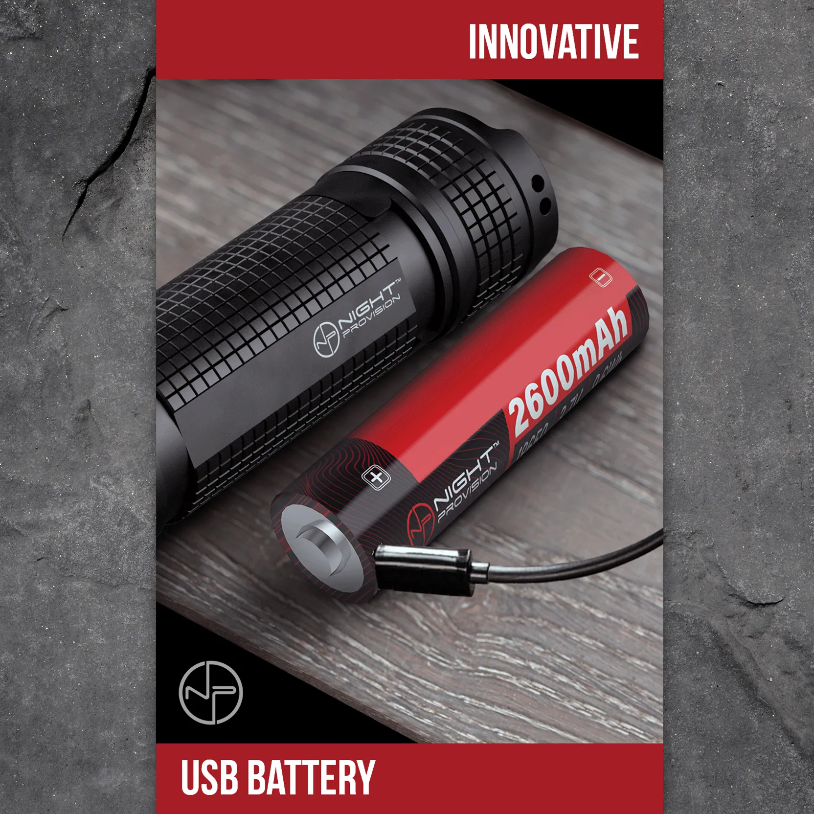 3.7V 2600MAH USB RECHARGEABLE 18650 BATTERY LI-ION  5.2A & USB CHARGER CABLE