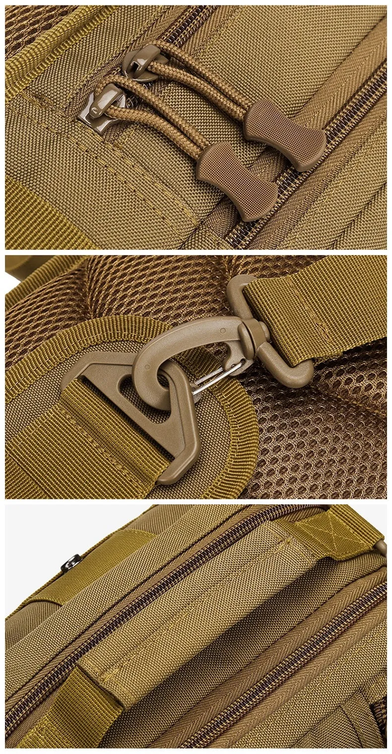 600D Tactical Multi-function Sling Bag USB Charging Waterproof