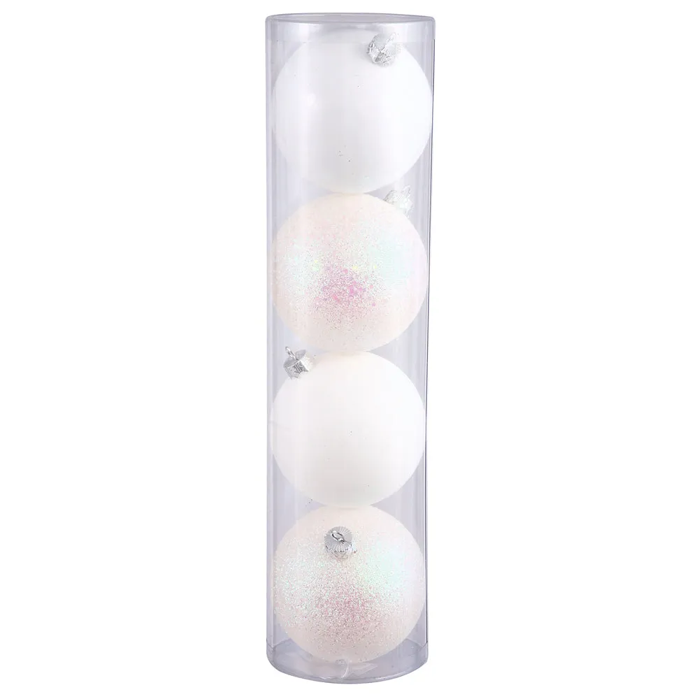6" White 4 Finish Ball Asst Drilled 4/Bg