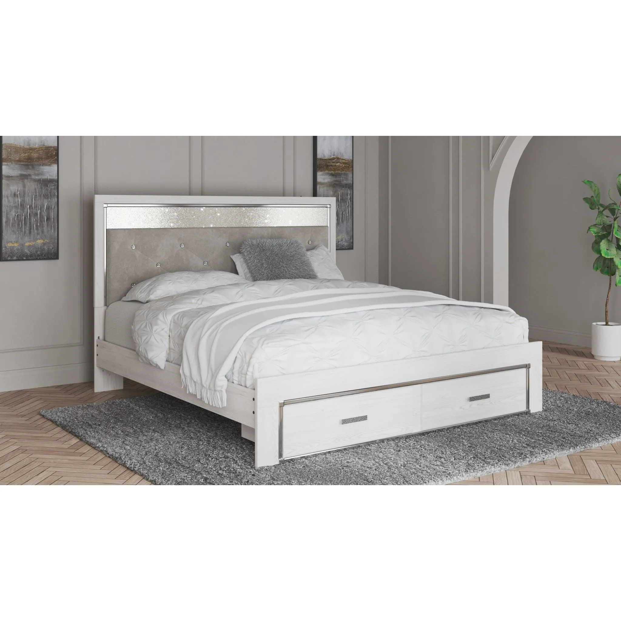 Altyra Storage Bed - White