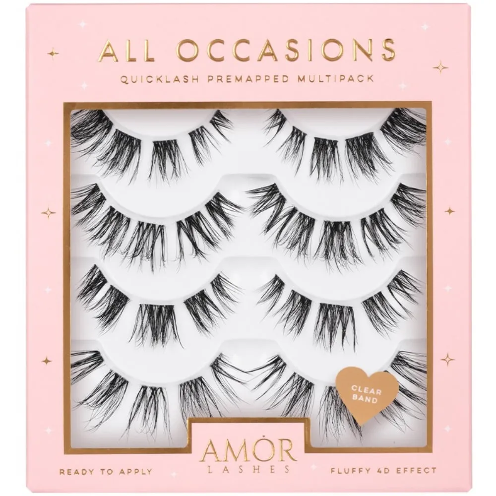 Amor Lashes QuickLash Pre-Mapped Individual Lash Clusters Multipack All Occasions