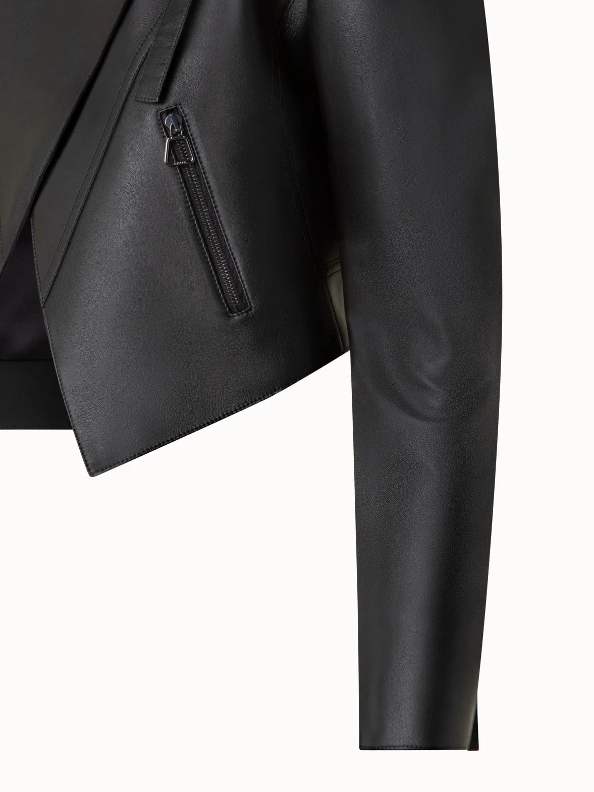 Asymmetrical Leather Biker Jacket