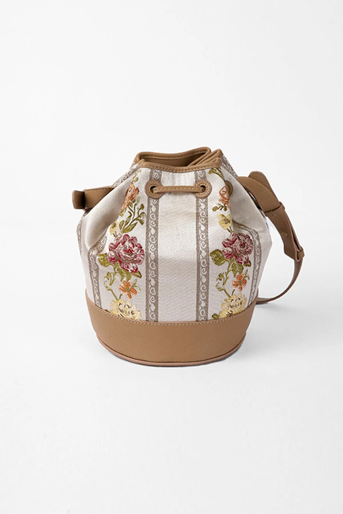 Begonia Beige Leather Bucket Bag