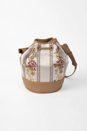Begonia Beige Leather Bucket Bag