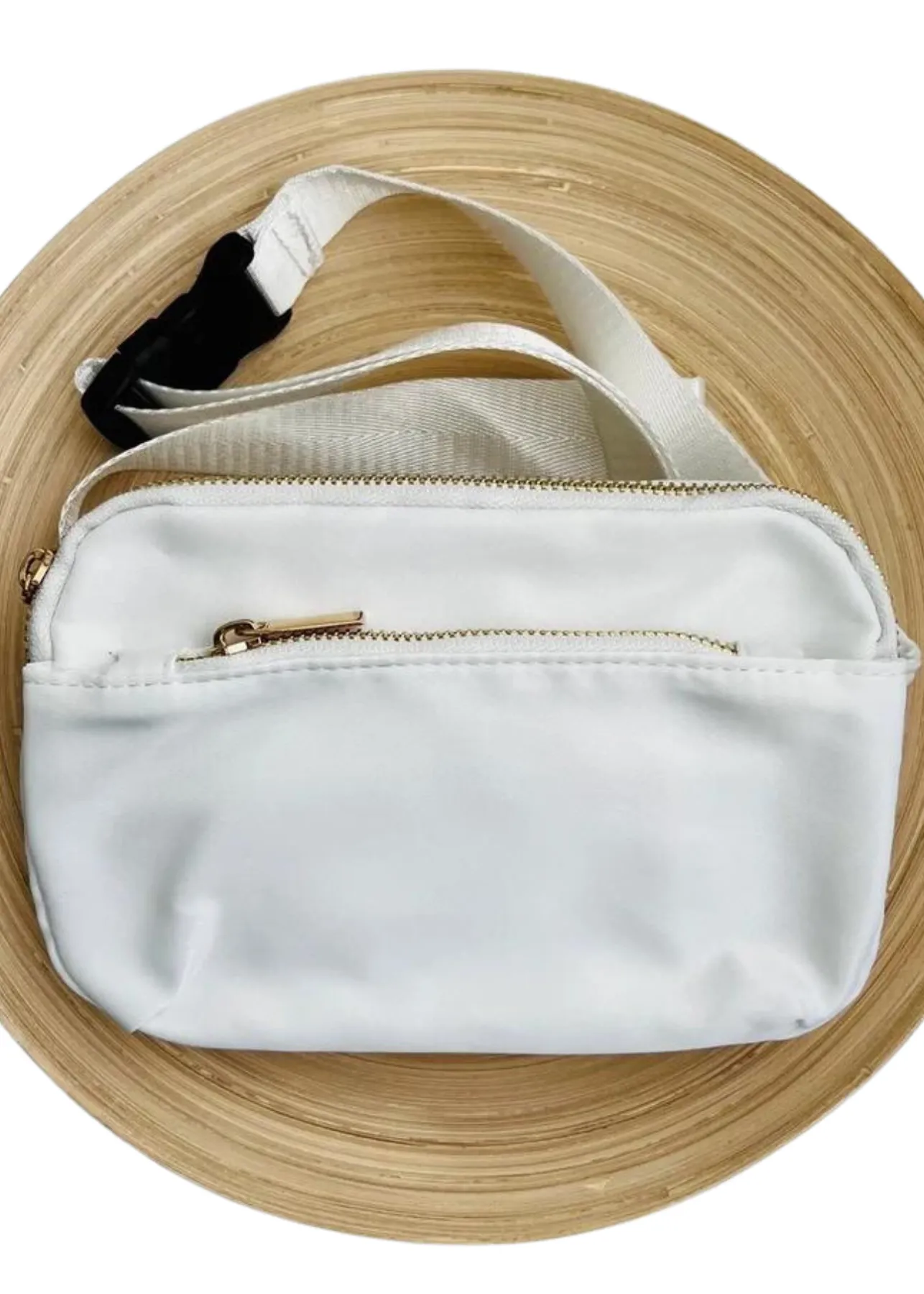 Beth White Crossbody Fanny Pack