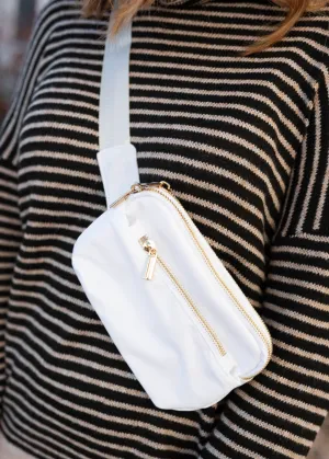Beth White Crossbody Fanny Pack