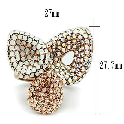 Brass Ring Top GRD Crystal Multi GL219 for Women Style Rose