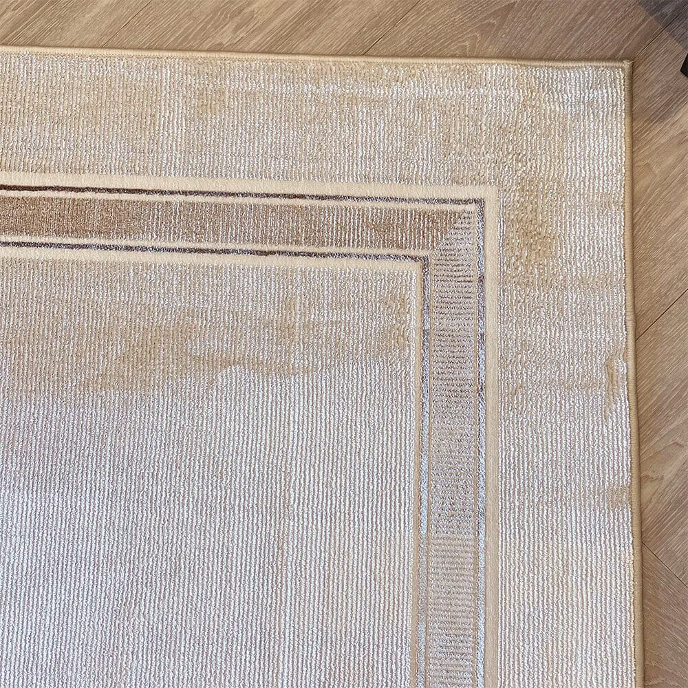 Cassian Ivory & Gold Bordered Rug