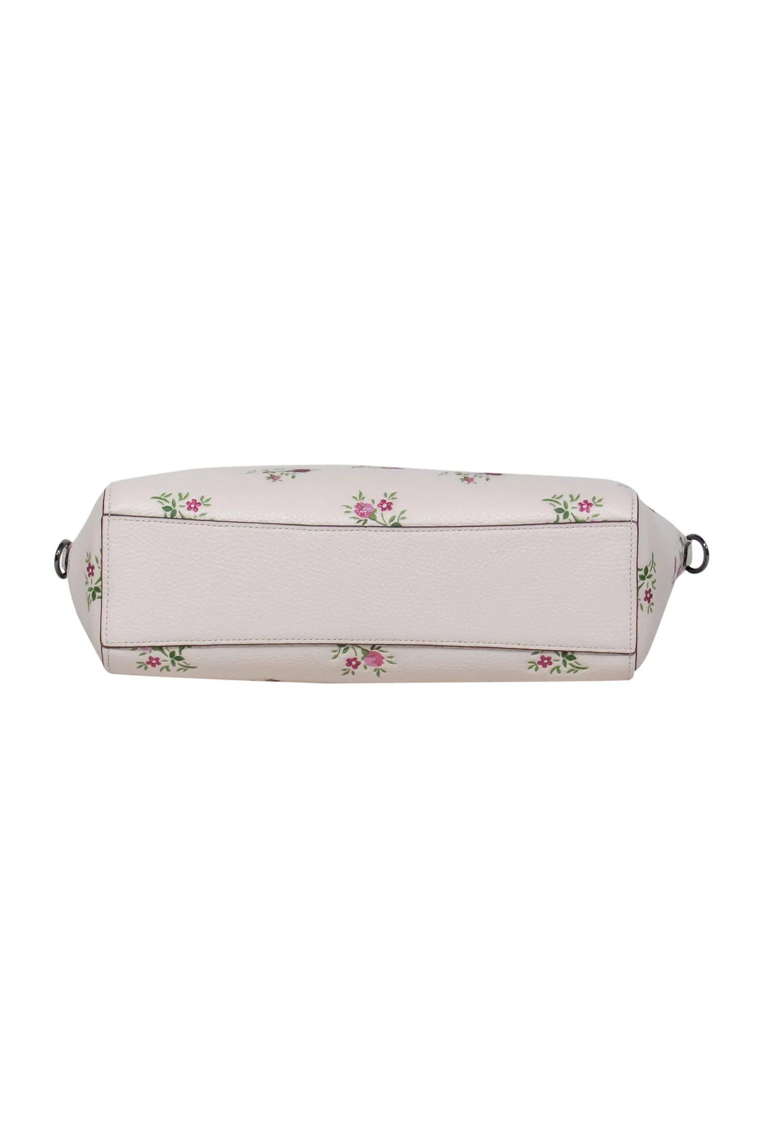 Coach - Light Pink Leather Convertible Crossbody w/ Sparkly Floral Embroidery
