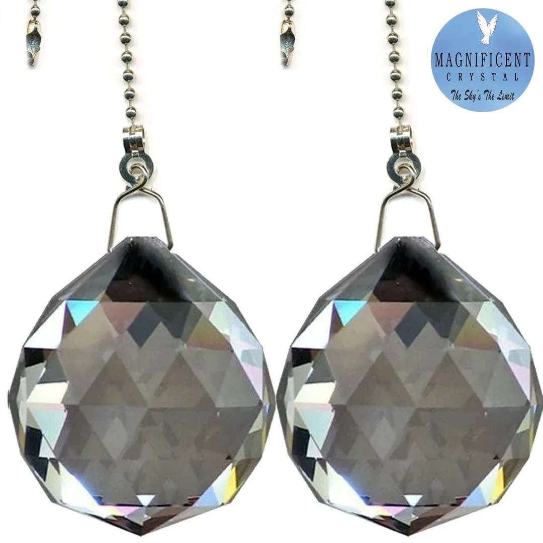 Crystal Fan Pulley 40mm Satin Faceted Ball Prism Magnificent Brand