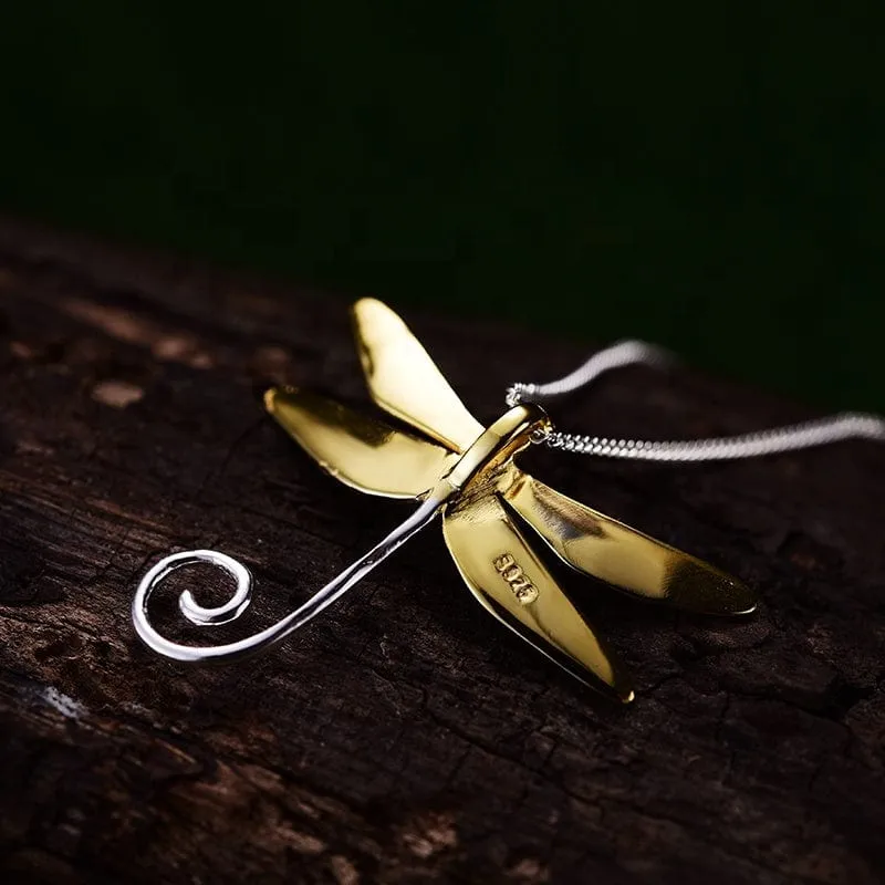 Dainty Dragonfly Sterling Silver Jewelry Earrings and Necklace Handmade Works of Art!