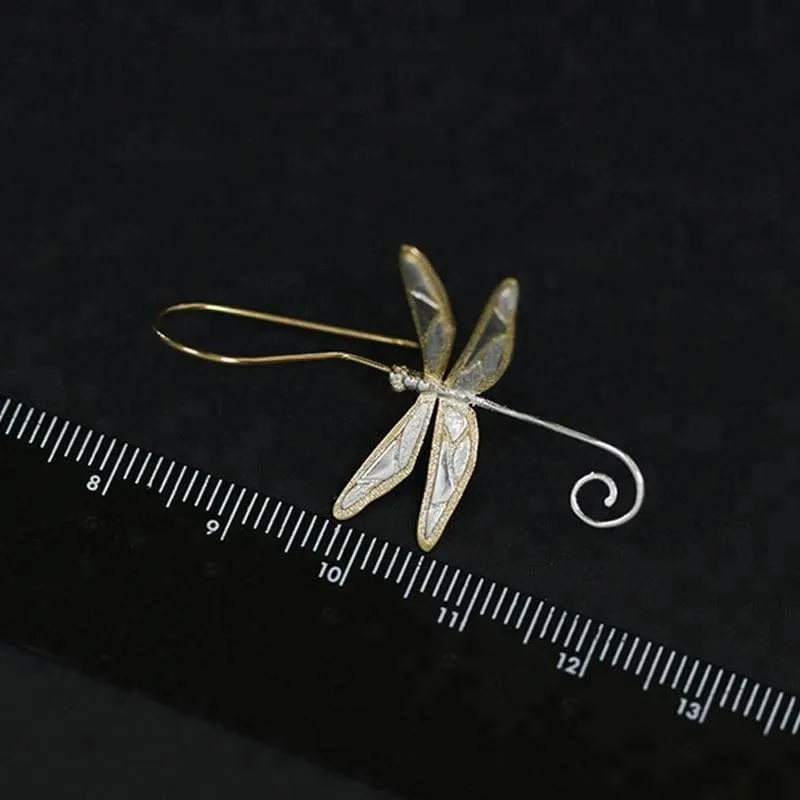 Dainty Dragonfly Sterling Silver Jewelry Earrings and Necklace Handmade Works of Art!