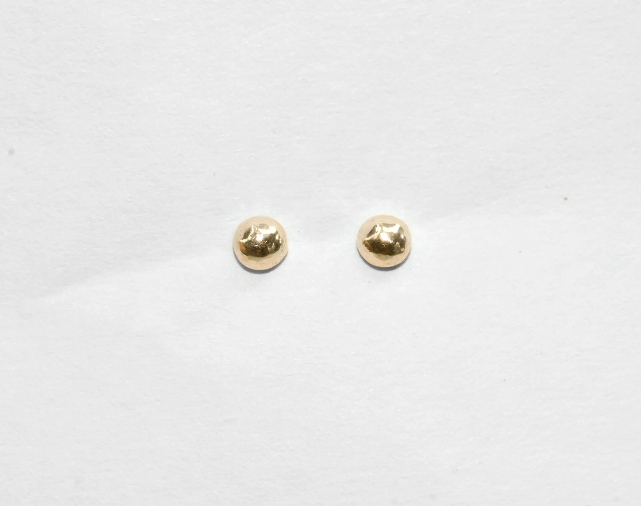 Dew Drop Studs | Handmade Simple Solid 14k Yellow Gold Everyday Ball Studs