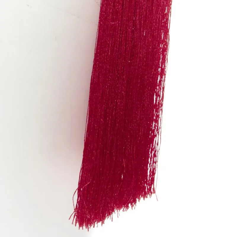 FENDI 100% silk FF monogram jacquard fringe extra long scarf