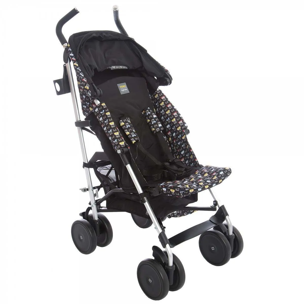 Fendi Black Monster Logo Stroller