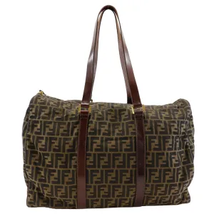 FENDI Boston Duffel bag Nylon canvas Brown Zucca unisex(Unisex) Used
