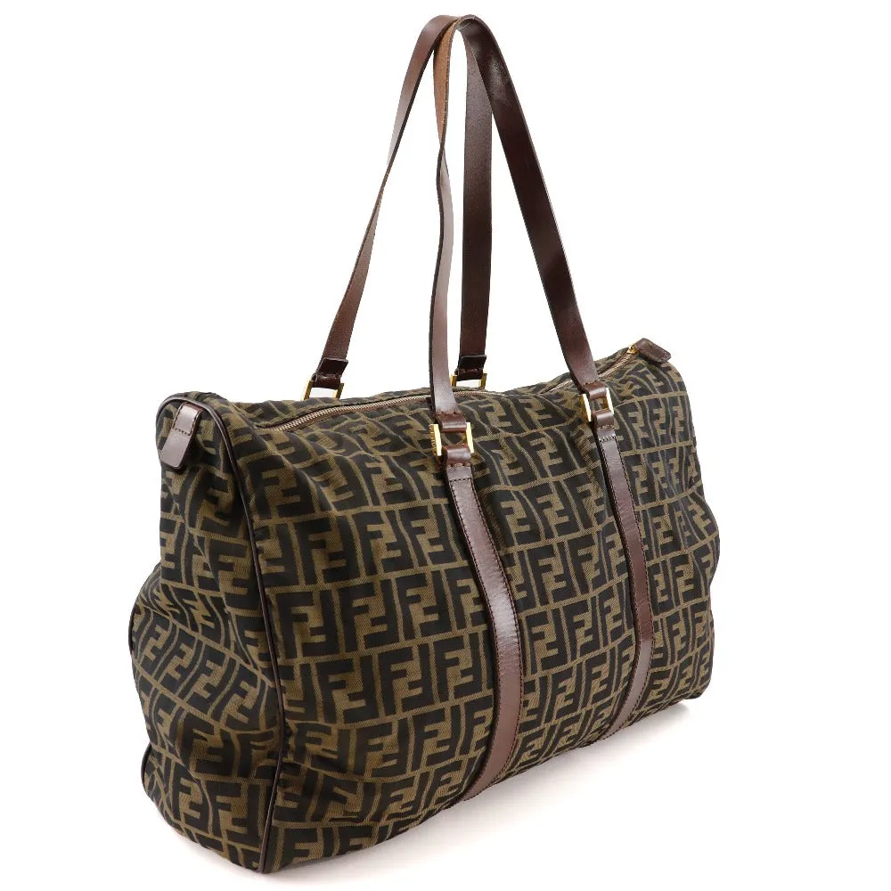 FENDI Boston Duffel bag Nylon canvas Brown Zucca unisex(Unisex) Used