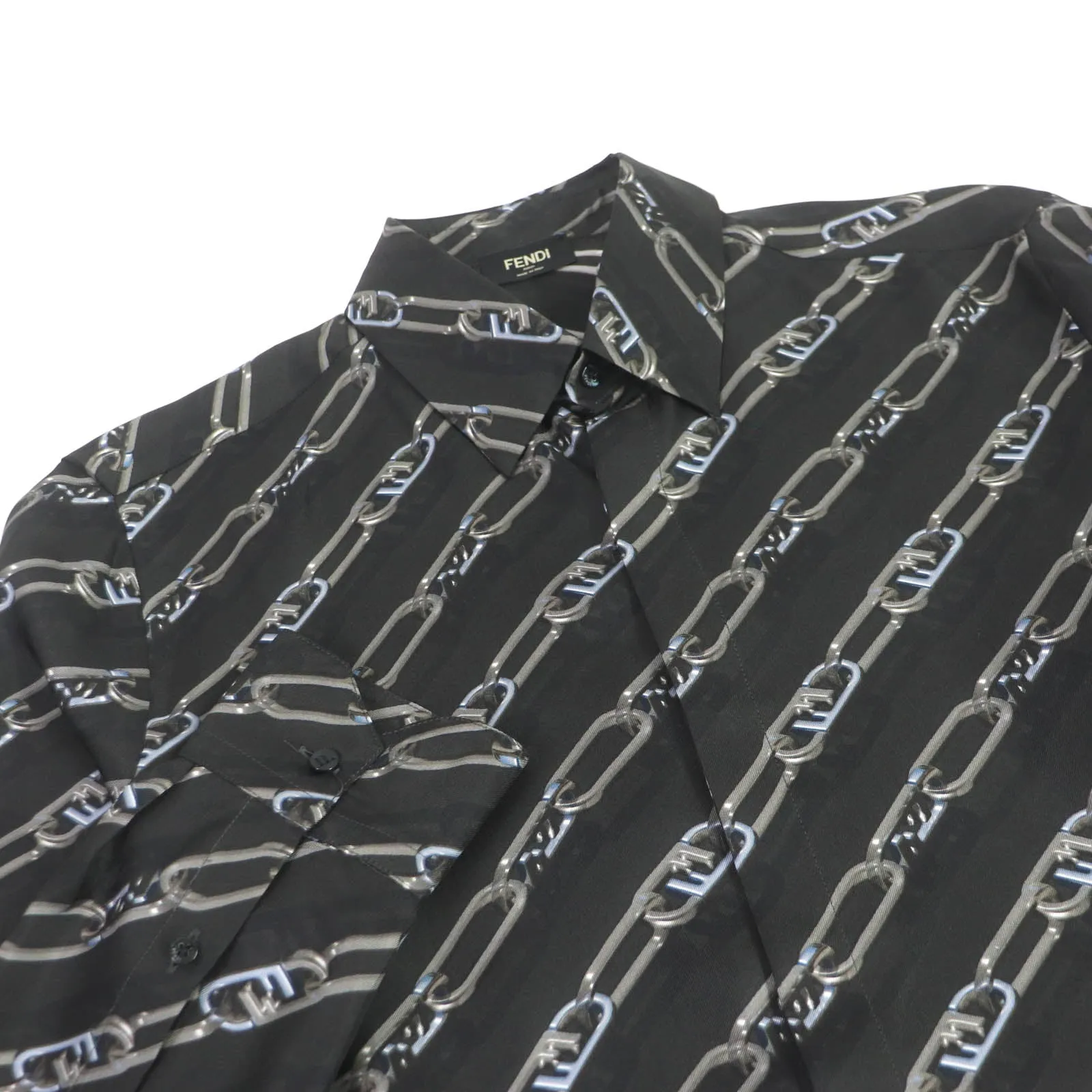FENDI Long sleeve shirt FS0585 silk charcoal 39