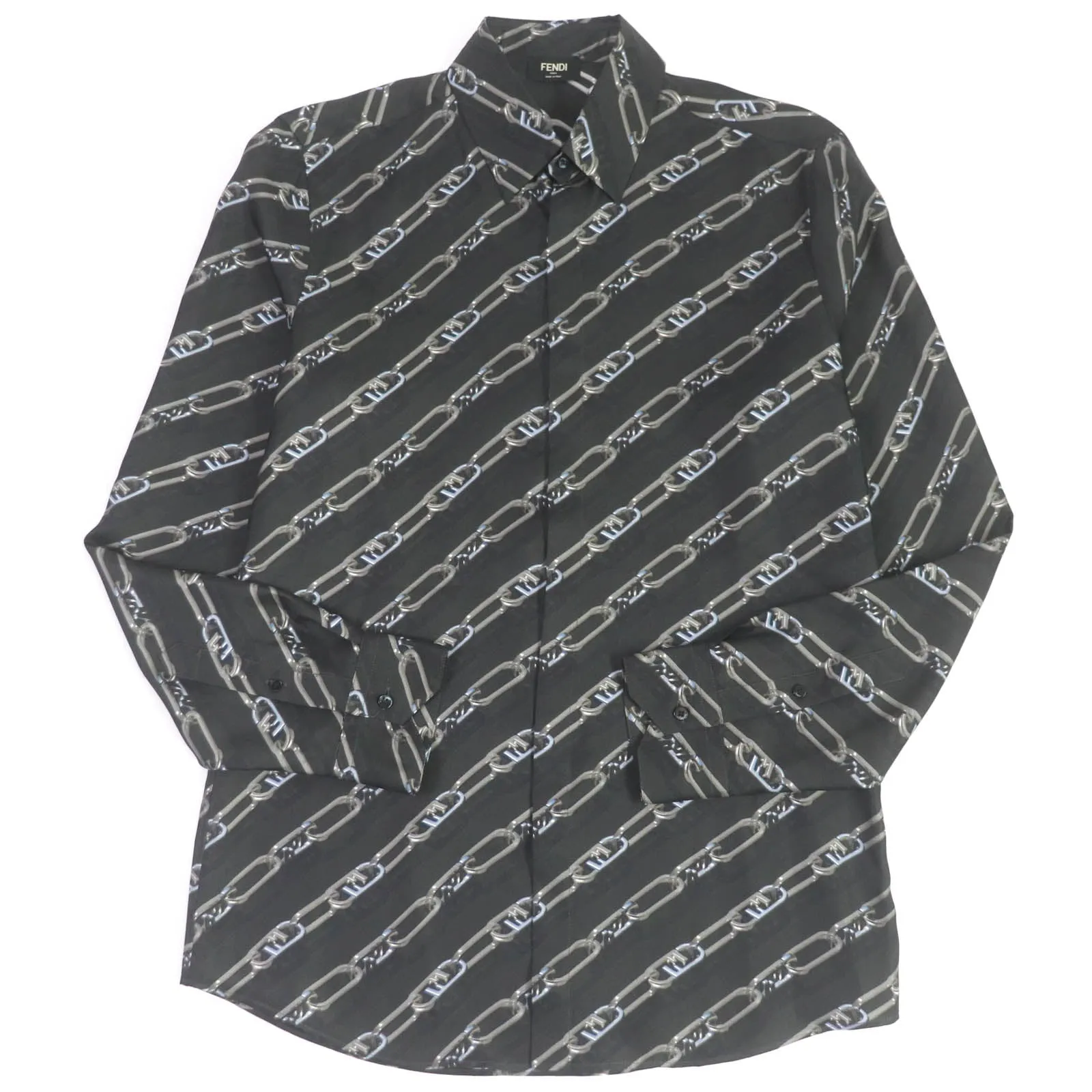FENDI Long sleeve shirt FS0585 silk charcoal 39