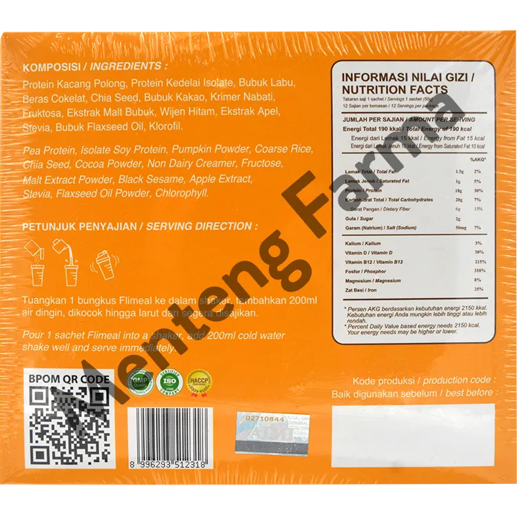 Flimeal Coklat Vegan Sachet 50 Gr - Minuman Sereal Bernutrisi