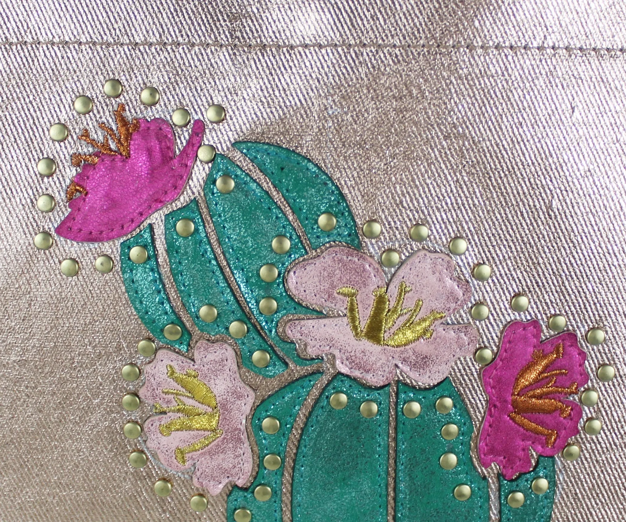 Flora Canvas Tote in Natural Cactus