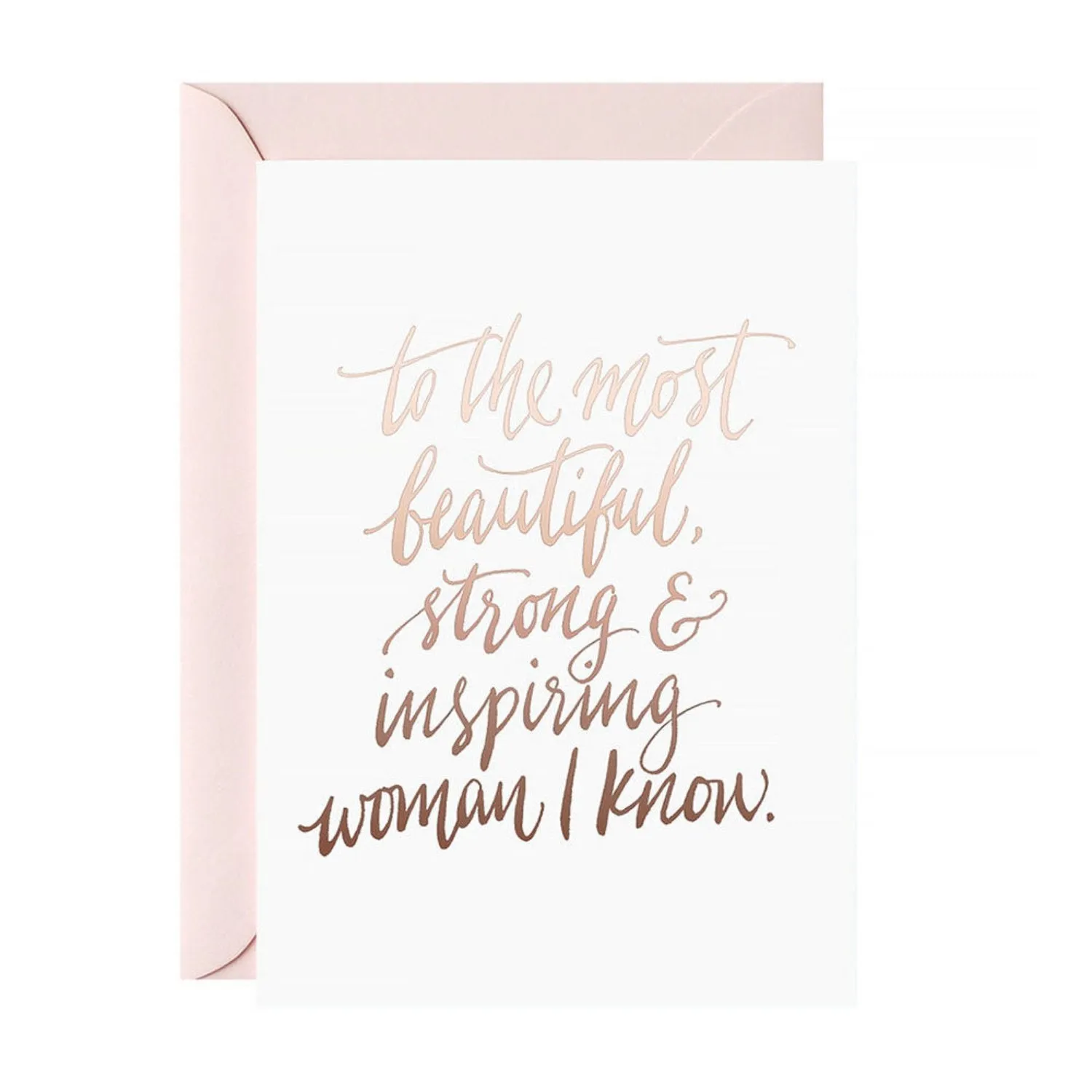 galina dixon | letterpress card | to the most beautiful woman | rose gold