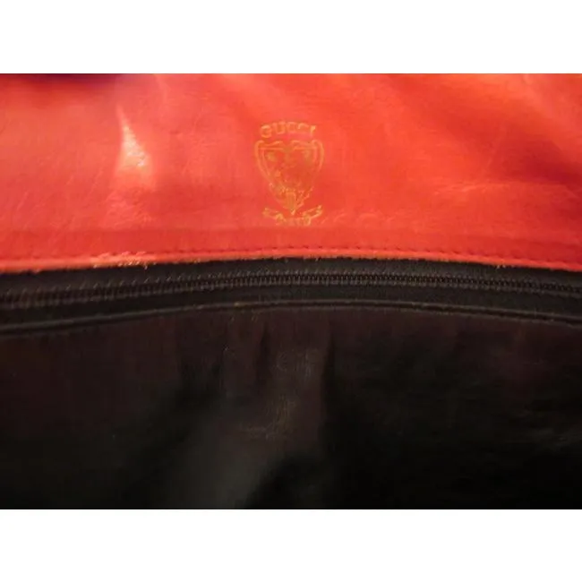 Gucci Vintage Pursesdesigner Purses Red Python Skin Leather And Red Leather Satchel
