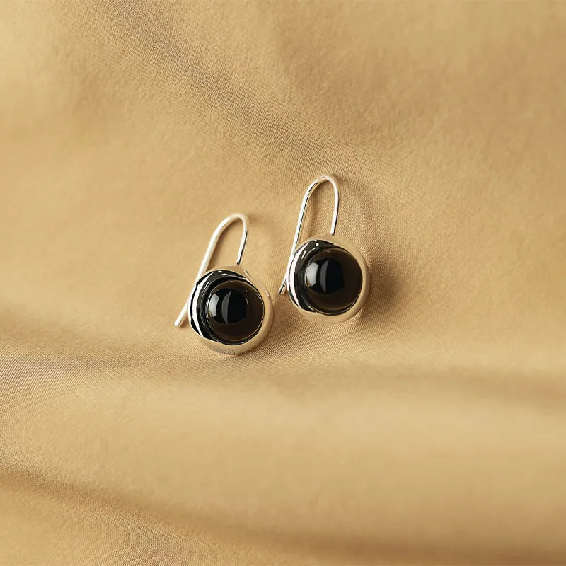 HUSK ONYX DROP EARRINGS