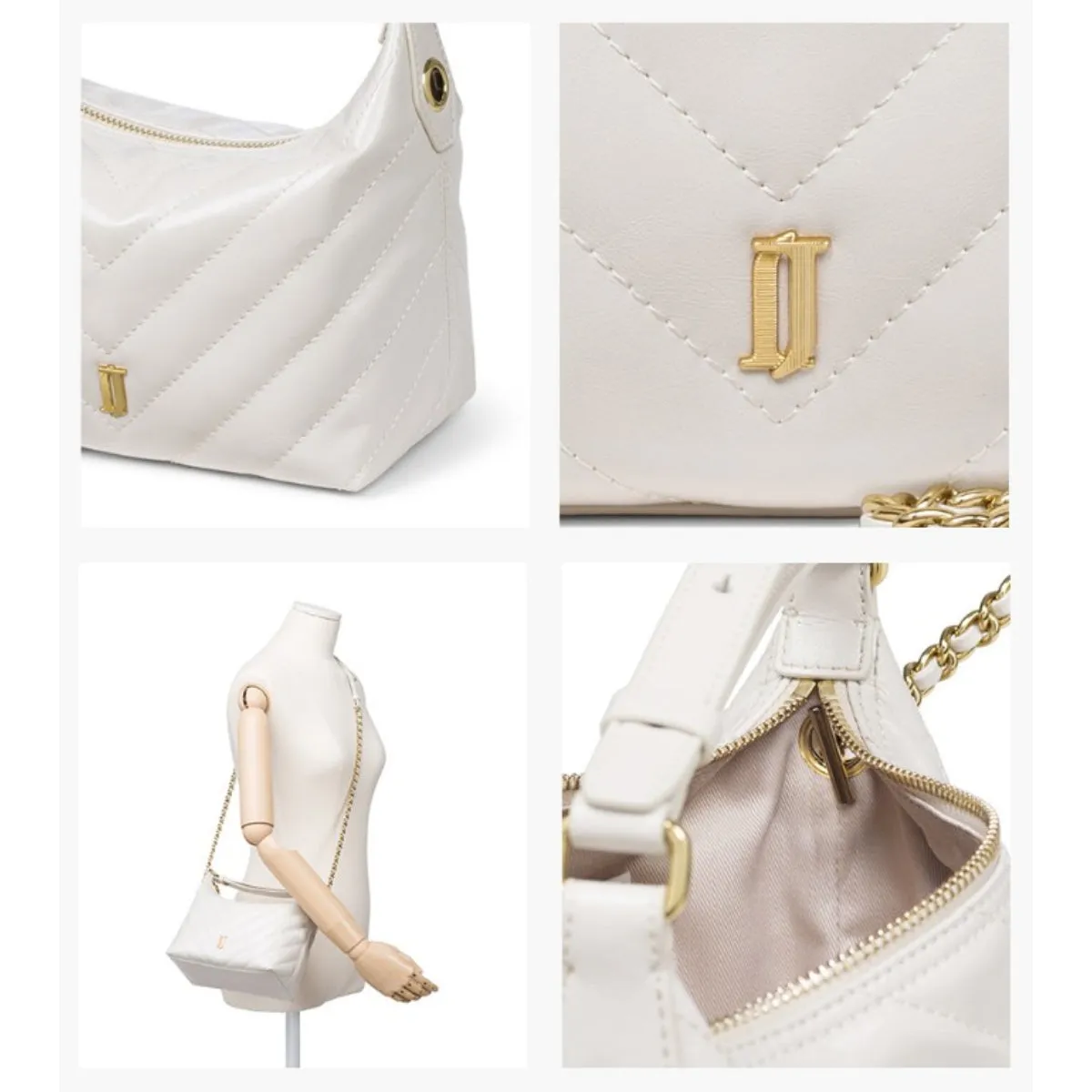 J.ESTINA ILLY SM Hobo Tote Shoulder Cross Bag White / from Seoul, Korea