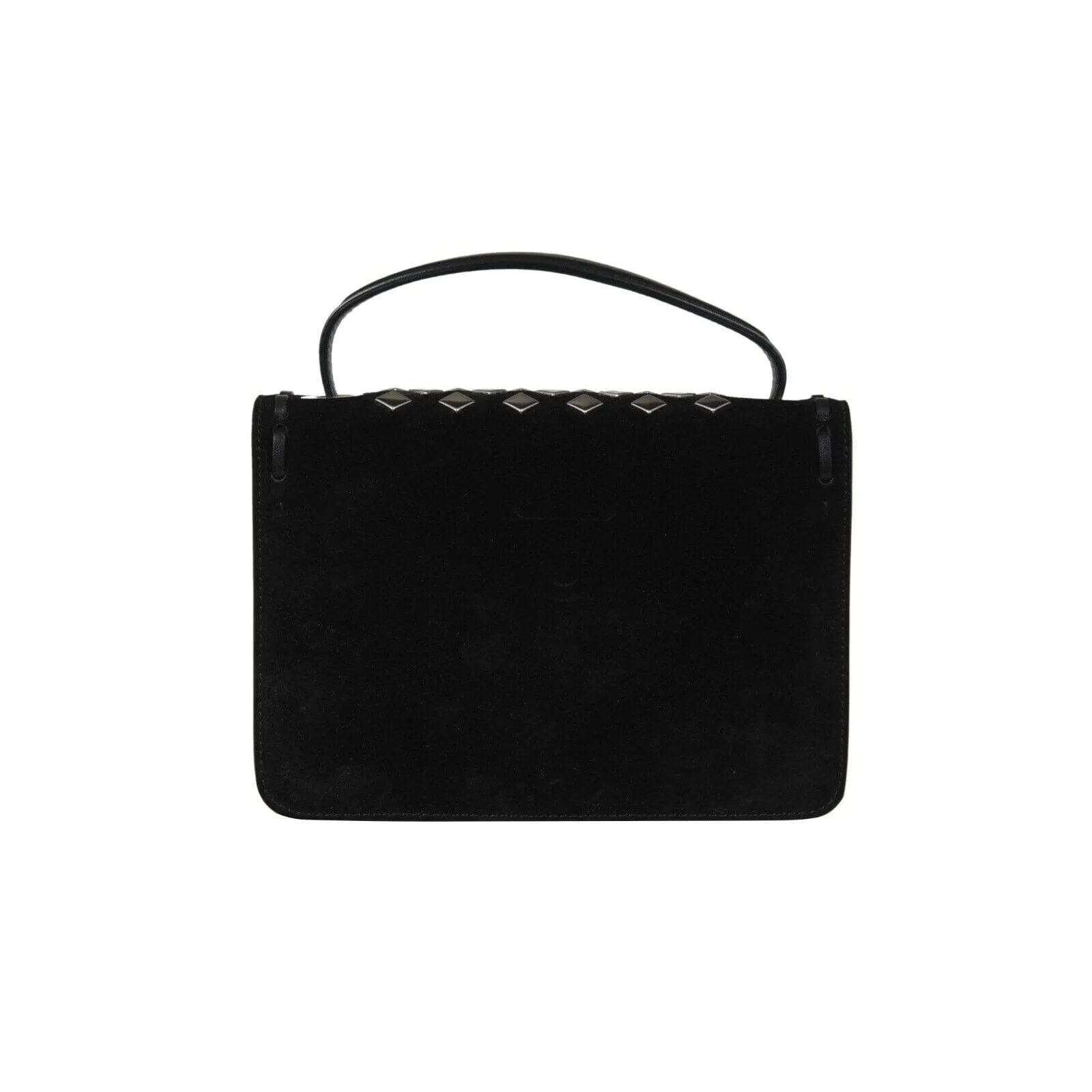 Jimmy Choo Womens Ruby Studded Black Suede Mini Top Handle Crossbody Bag
