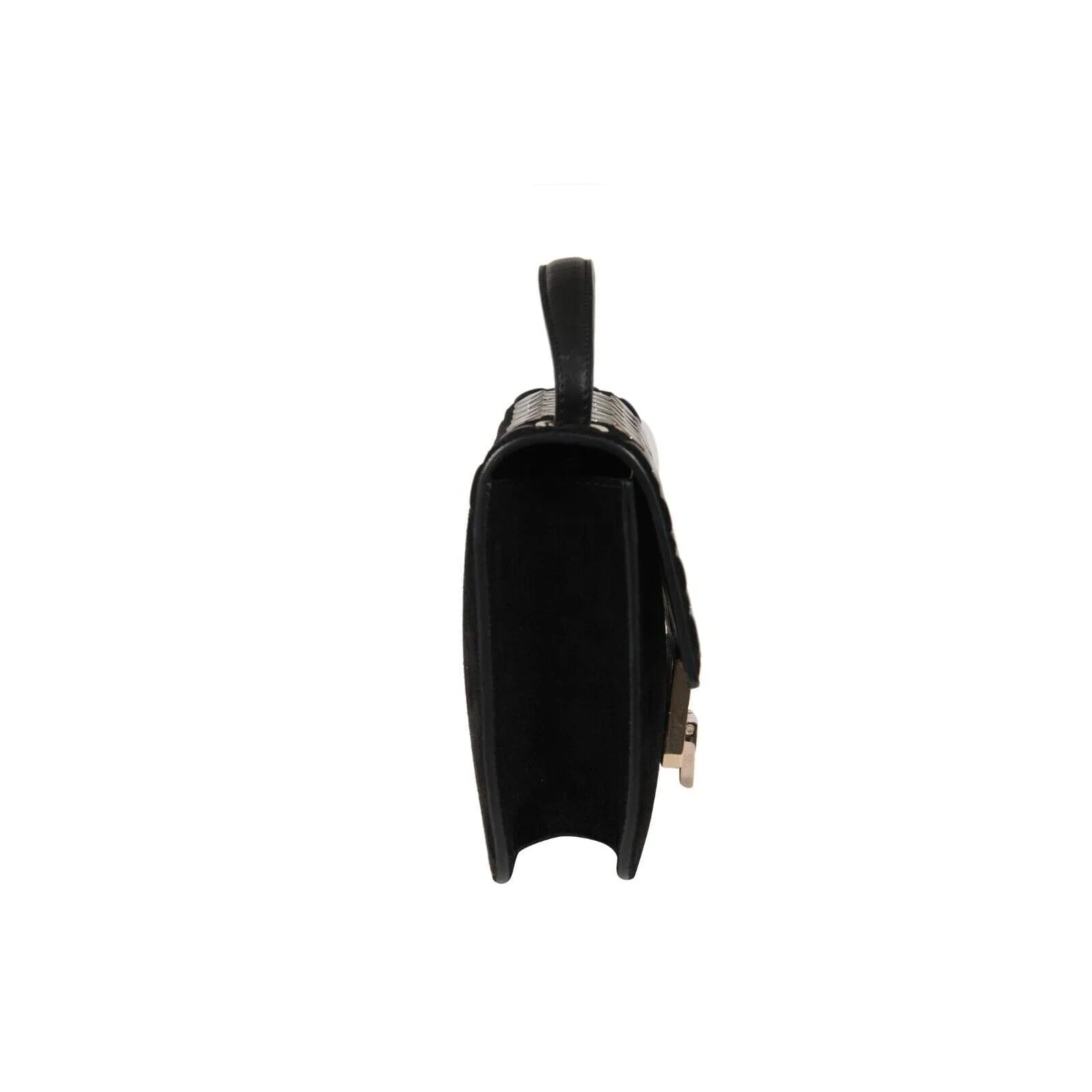 Jimmy Choo Womens Ruby Studded Black Suede Mini Top Handle Crossbody Bag