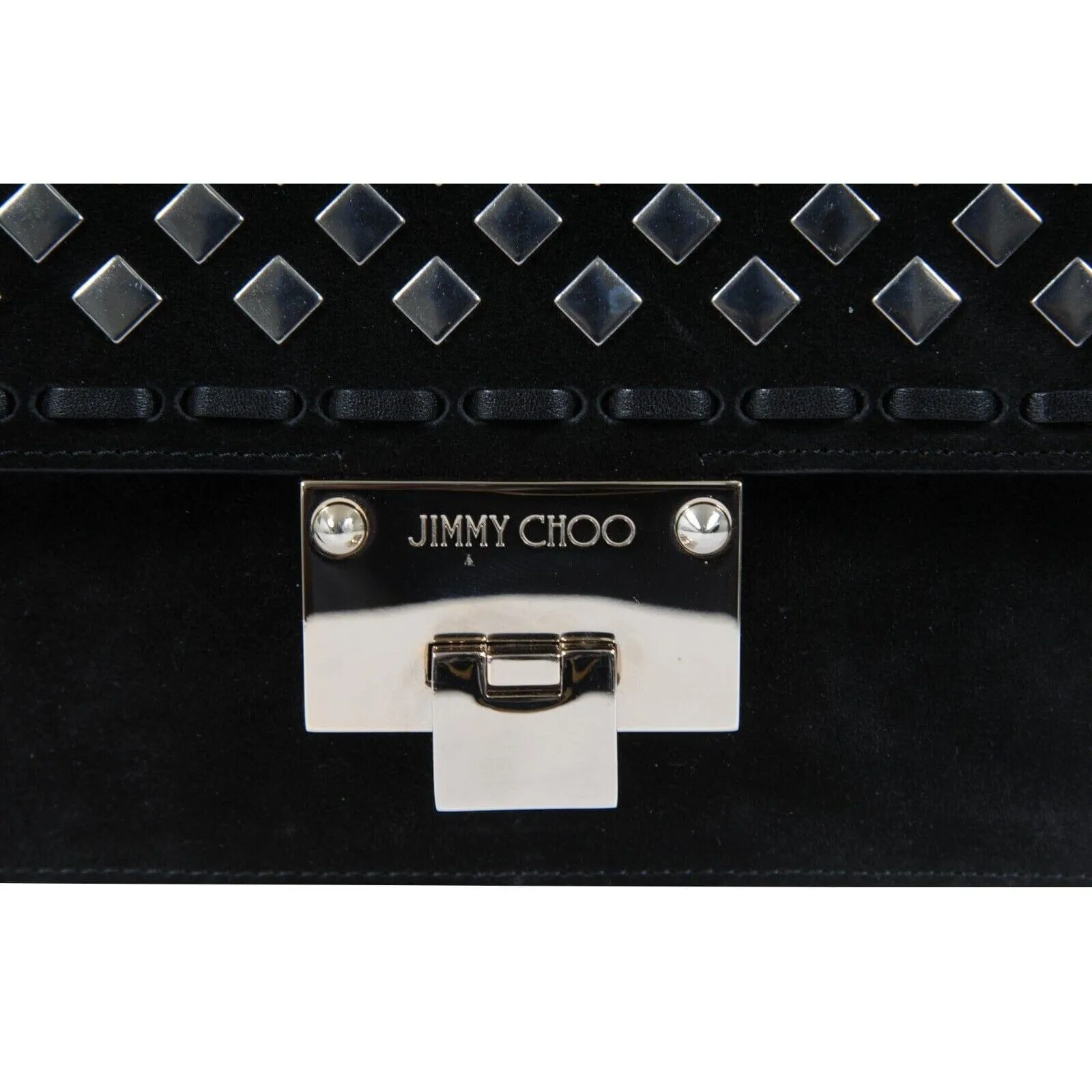 Jimmy Choo Womens Ruby Studded Black Suede Mini Top Handle Crossbody Bag