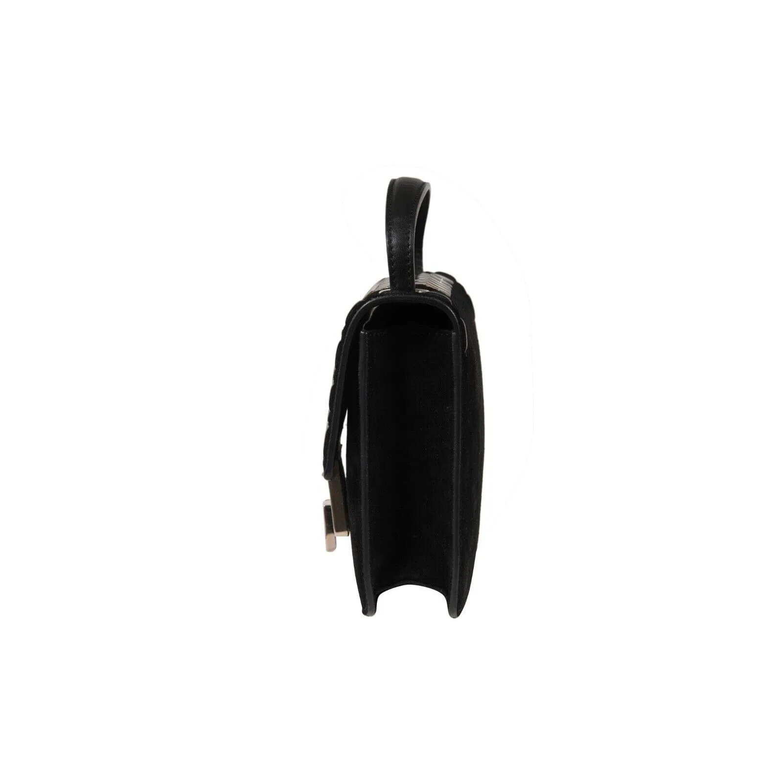 Jimmy Choo Womens Ruby Studded Black Suede Mini Top Handle Crossbody Bag