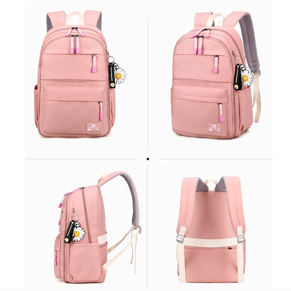 Kids Basic School Backpacks - Black Pink Blue Book Bags For Boys Girls Teenage Middle School Students Bookbag Outdoor Daypack