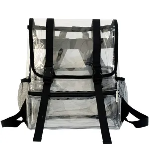 Kids Clear School Backpacks - Black Blue Grey Book Bags For Boys Girls PVC Students Shoulder Bag Waterproof Transparent