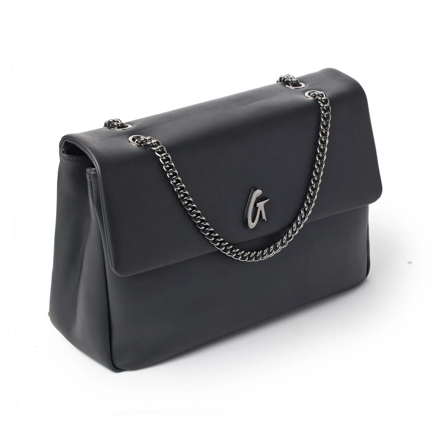 LARGE STANDARD FLAP BAG - BLACK