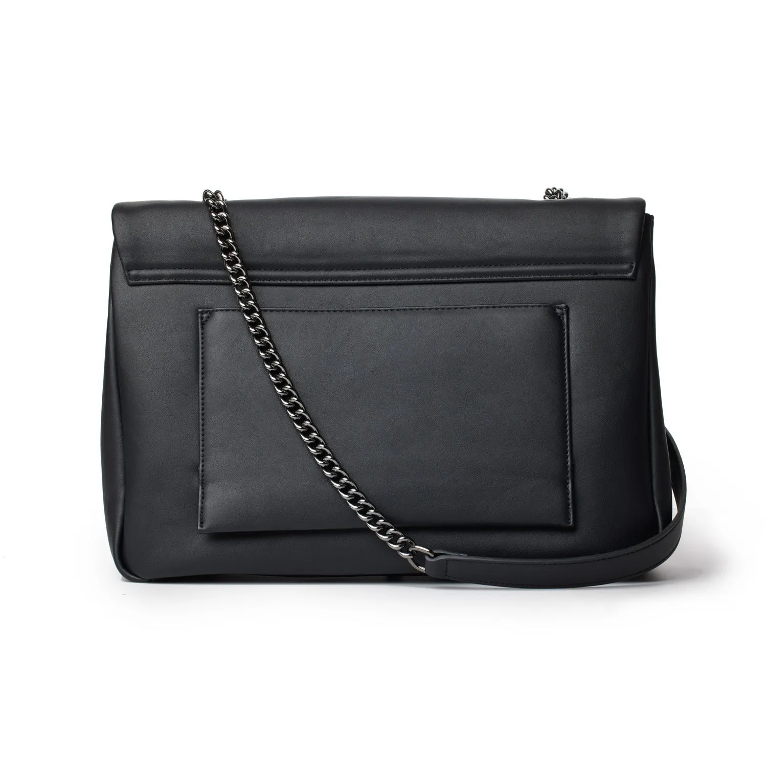LARGE STANDARD FLAP BAG - BLACK