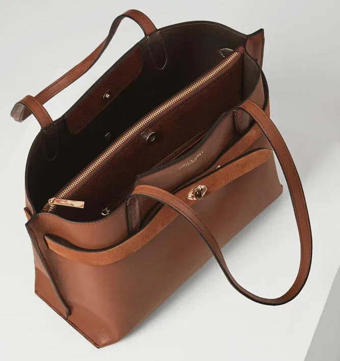 Luella Grey Oriana Laptop Tote in Conker