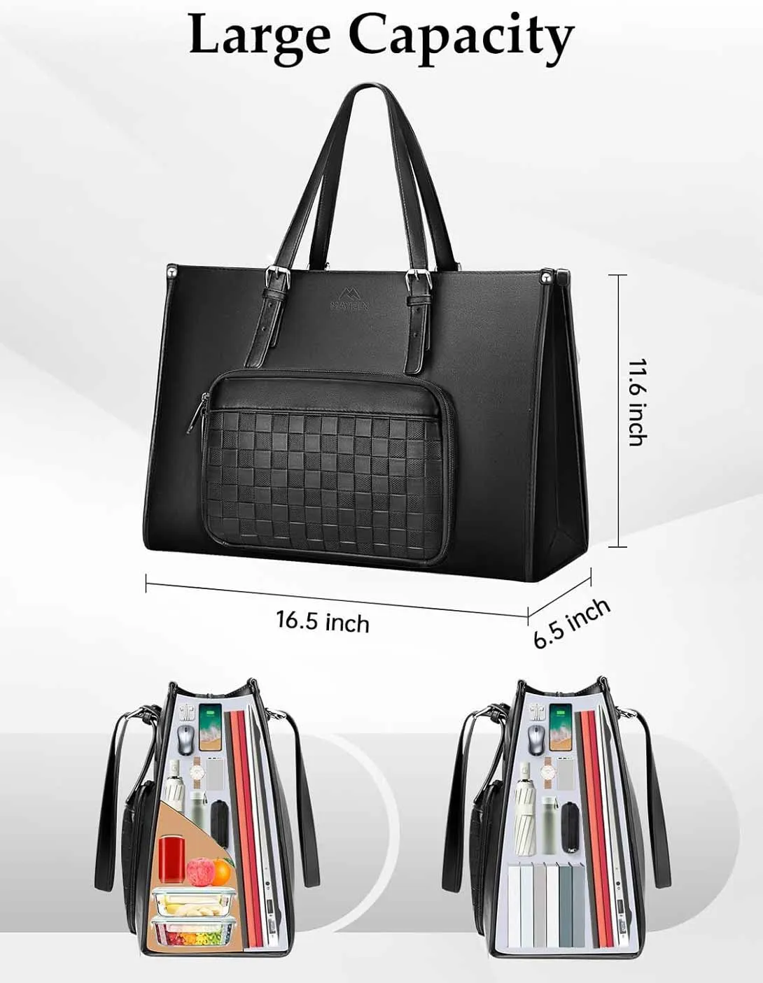 MATEIN Latop Tote Bag with Insulated Lunch Compartment