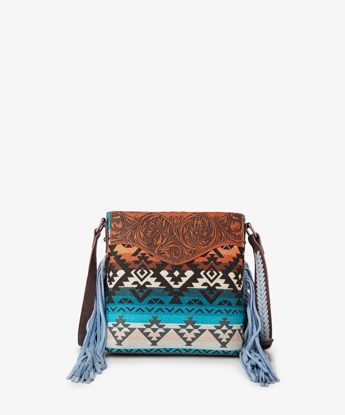 Montana West Tooled Aztec Concealed Crossbody Purse