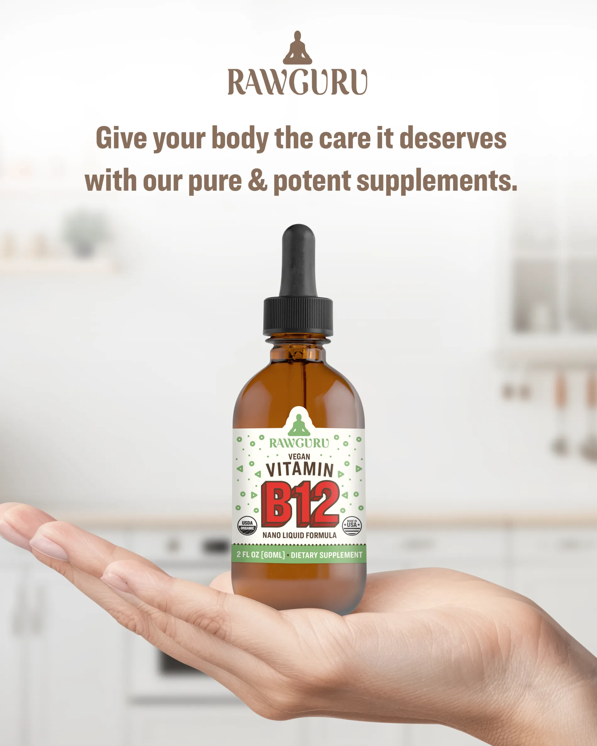 Organic Vegan Vitamin B12 Tincture (3 month supply)