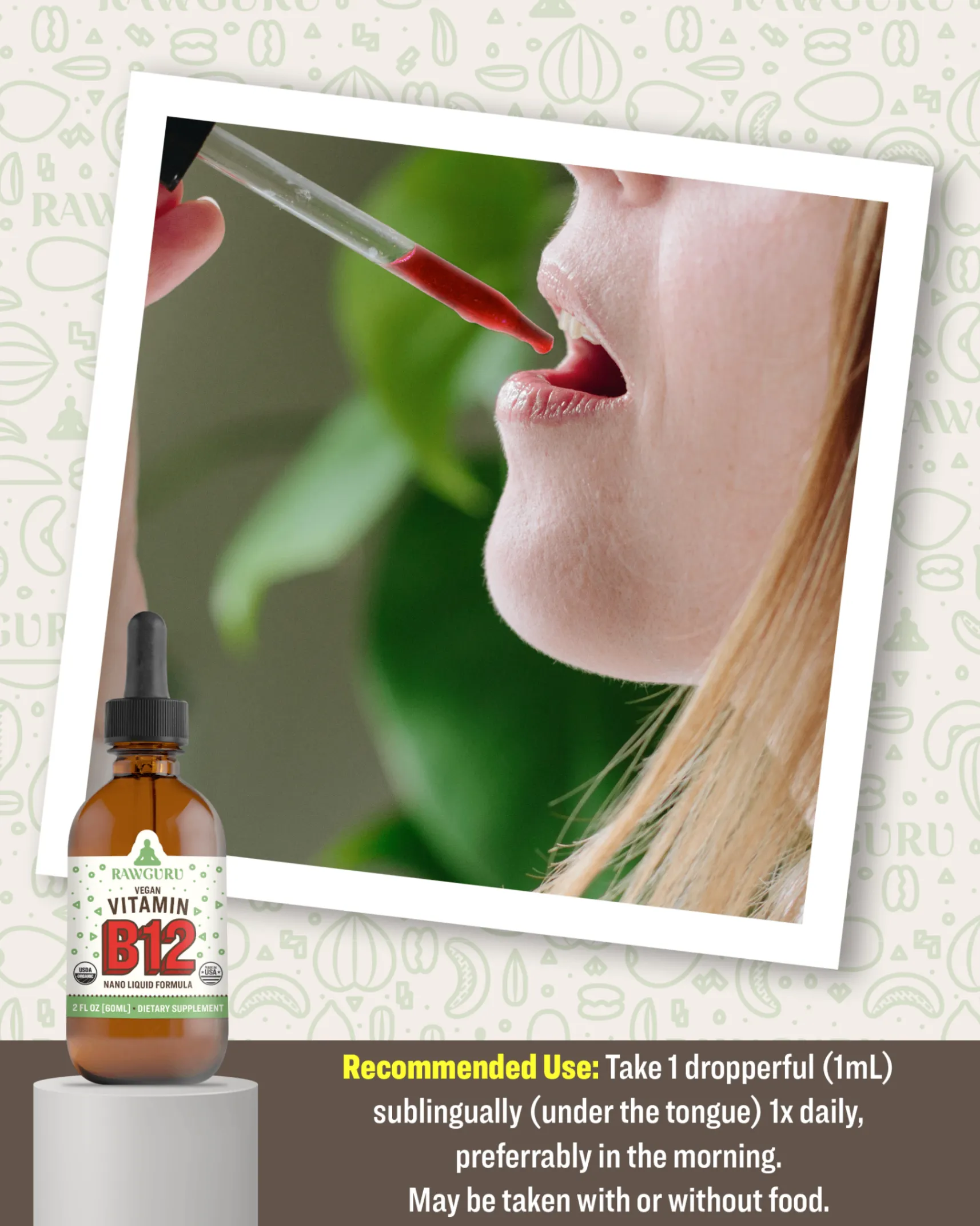 Organic Vegan Vitamin B12 Tincture (3 month supply)