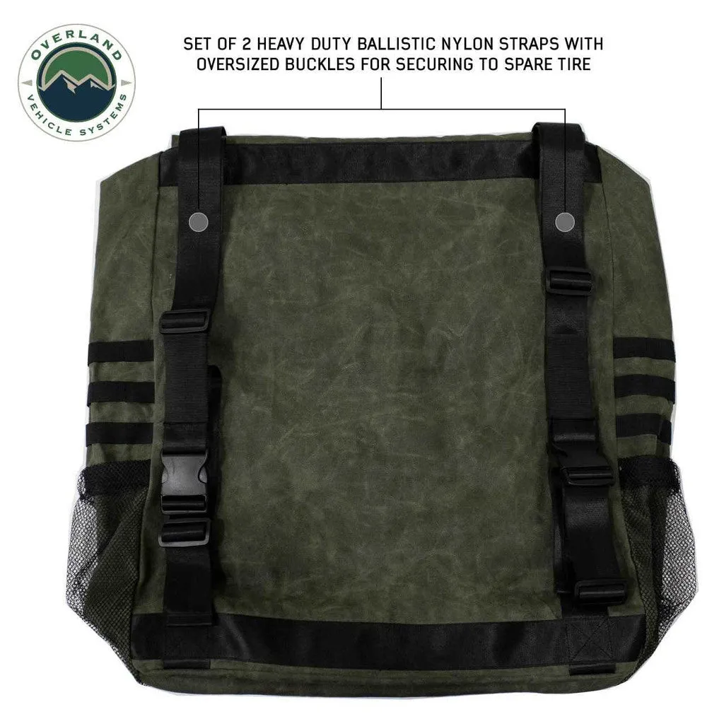 OVERLAND VEHICLE SYSTEMS | Extra Large Trash Bag Tire Mount - #16 Waxed Canvas Universal (21099941)