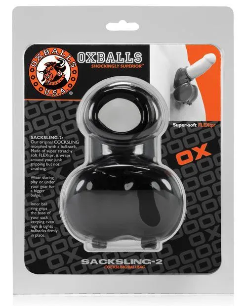 Oxballs Sacksling 2 Cock Sling Ball Bag - Black