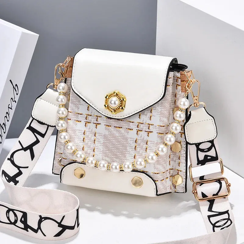 Pearl-Embellished Crossbody Bag