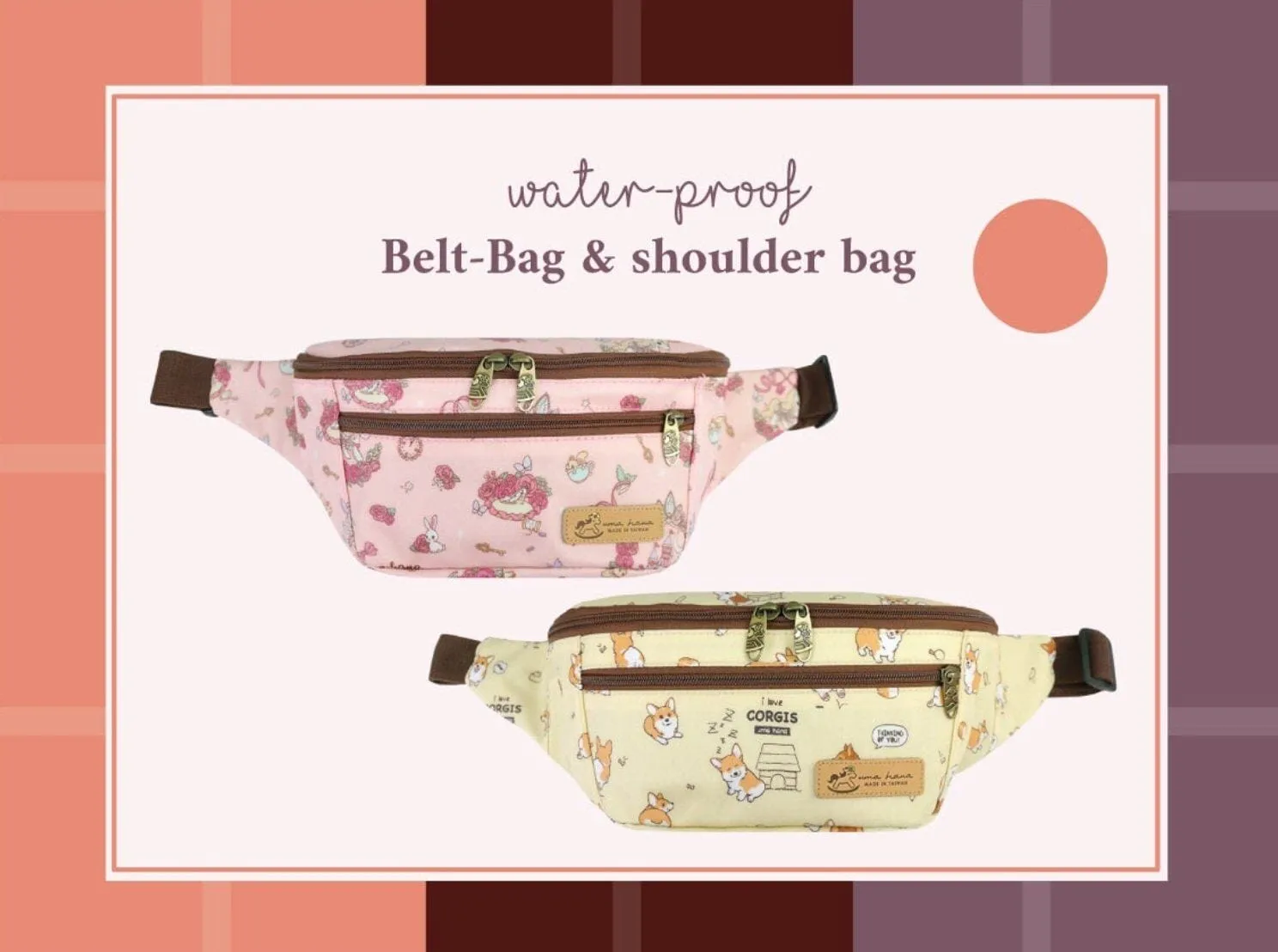 Periwinkle Blue Meow Cat Fanny Pack