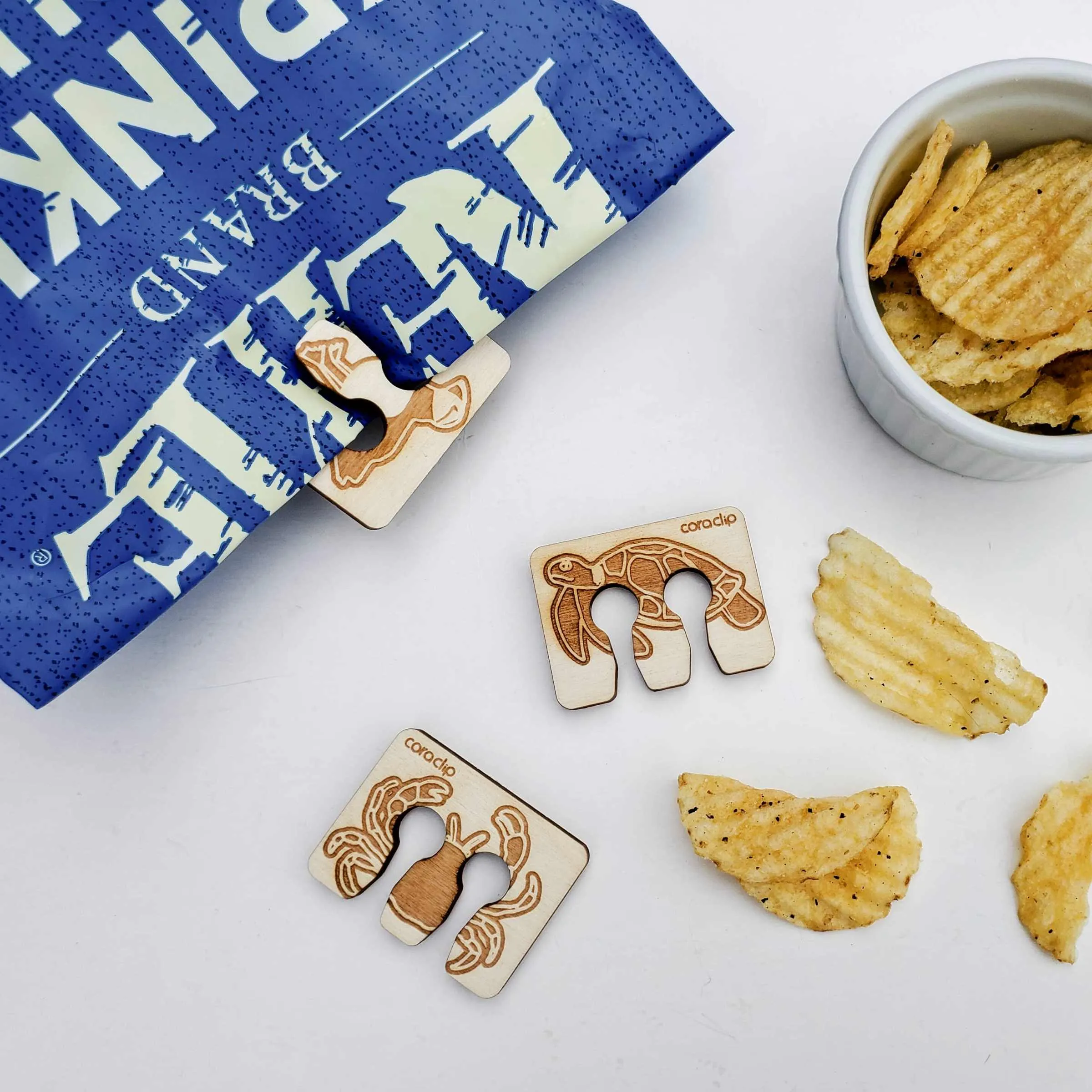 Plastic-Free Bag Clips - Set of 4 with Gift Bag